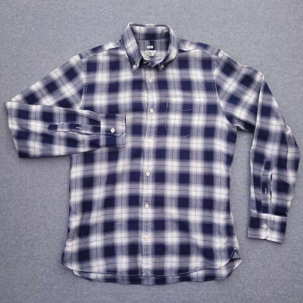Club Monaco Button Down Shirt Sz XS Classic Fit Long Sleeve Blue Plaid Mens